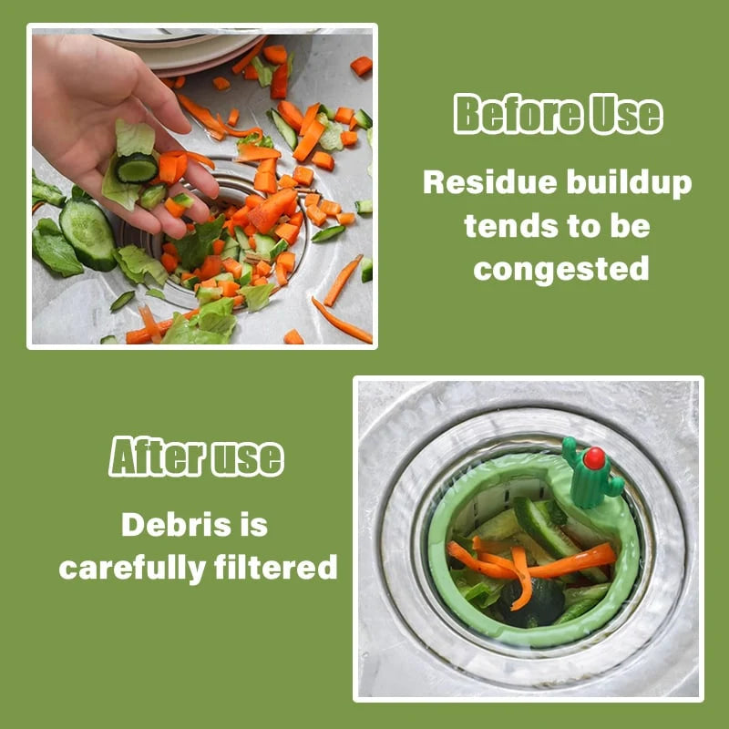 Push-Clean Kitchen Sink Strainer