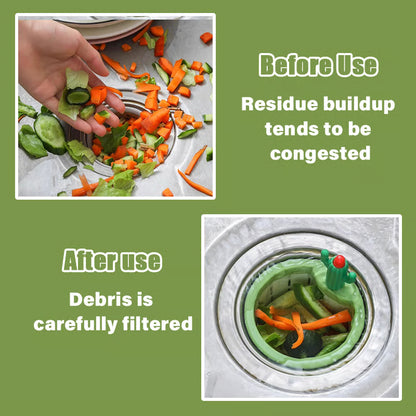 Push-Clean Kitchen Sink Strainer