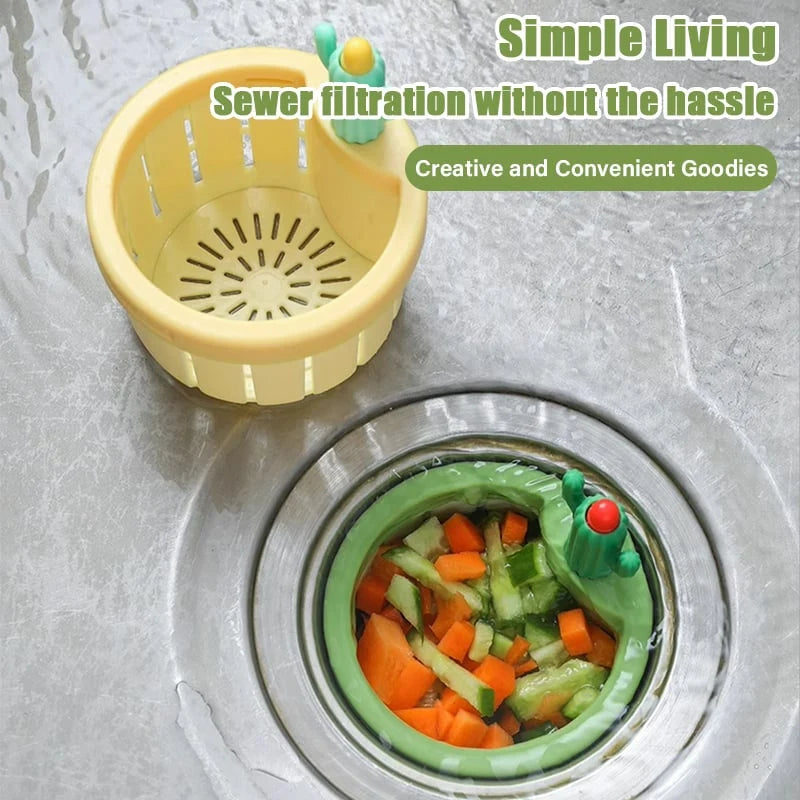 Push-Clean Kitchen Sink Strainer