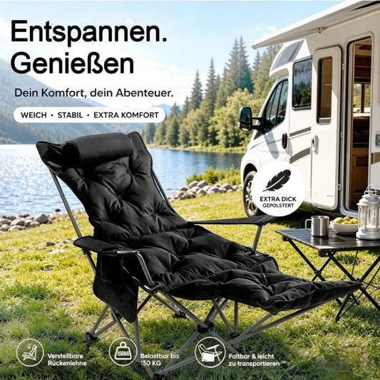 Adjustable Folding Outdoor Chair with Leg Rest